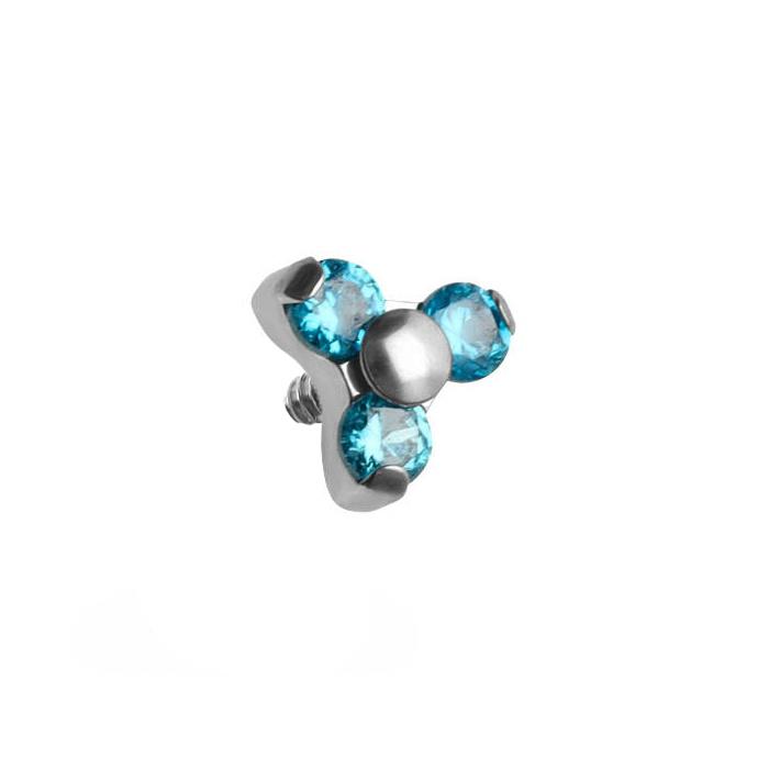 Titan-Kappe mit blauen Zirkonen - Silber - Tna-067 1.2/4