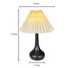 Pleated Table Lamp USB Plug In Warm Light Night Light Eye-Caring Flicker-Free LED Lamp with Metal Base