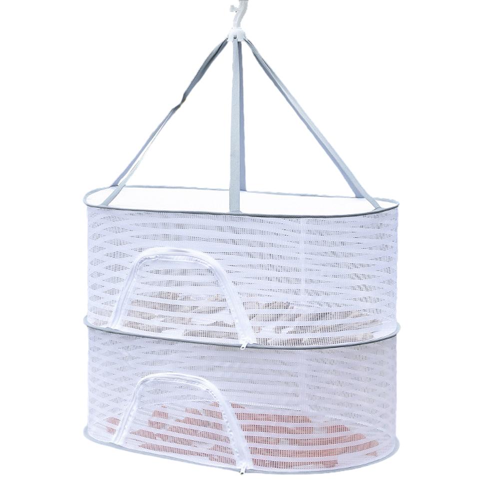 4 Layer Drying Net Herbs Folding Fish Hanging Basket Anti-Fly Windproof Hook Fine-Grained Grid for Flowers Buds Plants Organizer