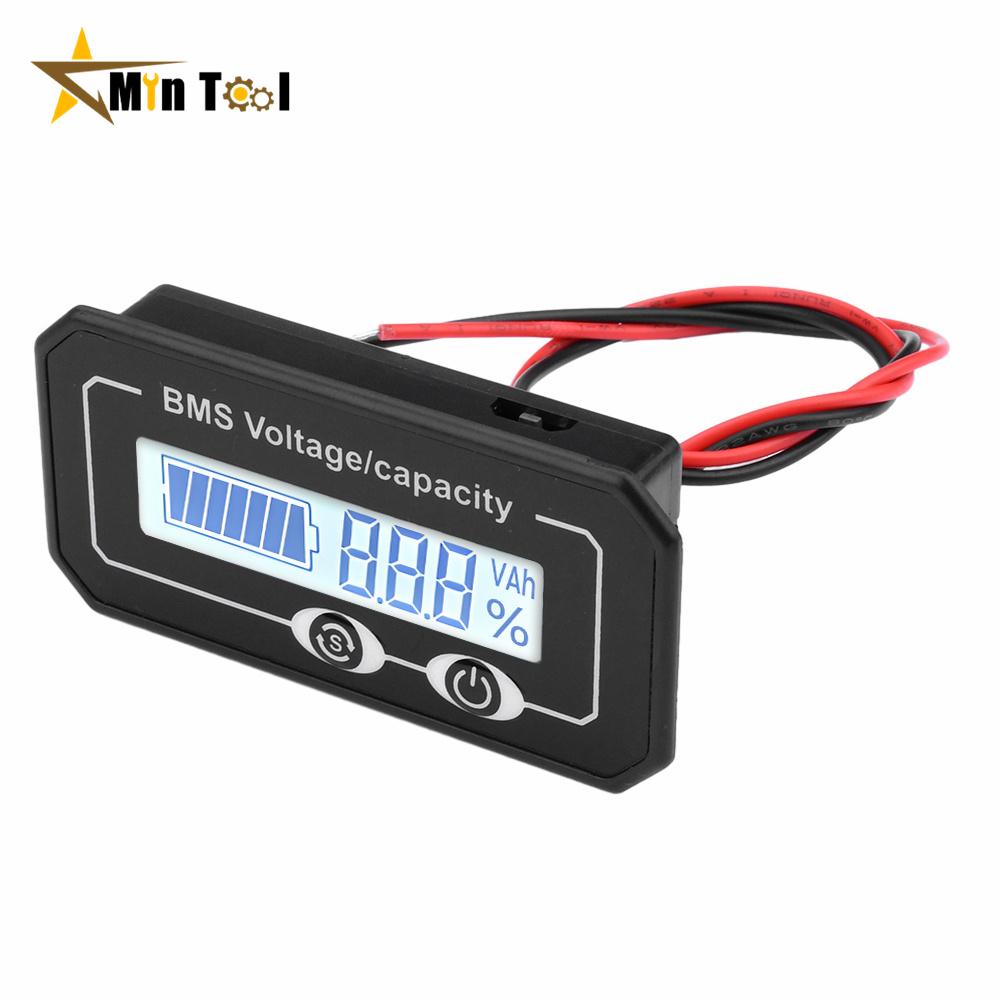 DC 8~99,9V Lithium li-ion lifepo4 Blei-Säure Batterie Kapazitätsmonitor Füllstand Voltmeter Prozentanzeige für Auto Werkzeugzubehör