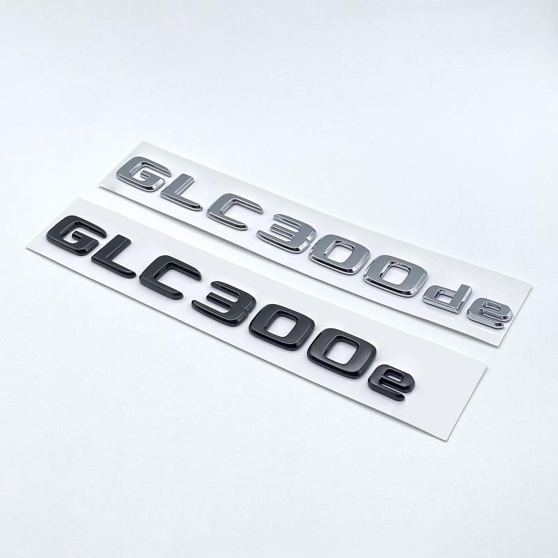 HVYWS1 3D chromuotos juodos raidės GLC300de GLC300e GLC350e GLC400e 4Matic emblema Mercedes Benz GLC X253 automobilio bagažinės logotipui lipdukas