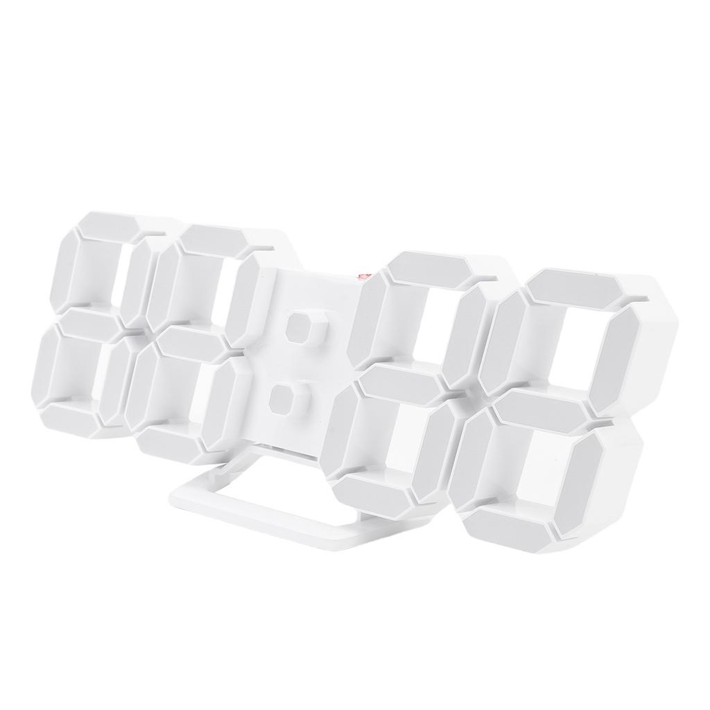 Colorful LED Wall Clock 3D Number Quiet 5 Brightness Time Date Temperature Display Number Clock for Kitchen Bedroom