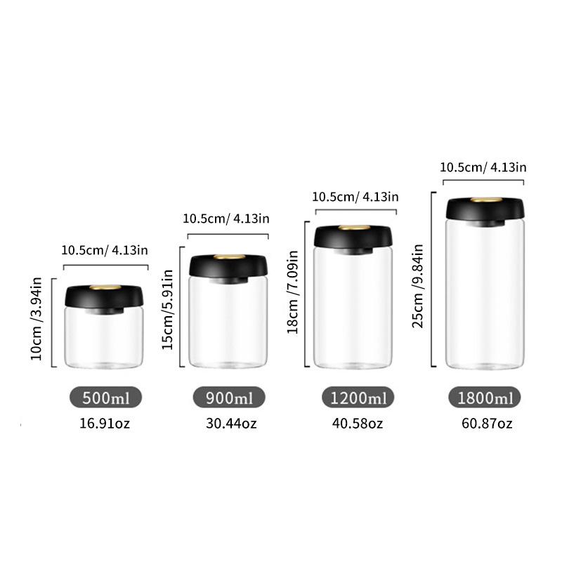 Vacuum-Sealed Glass Coffee Bean & Tea Storage Jar