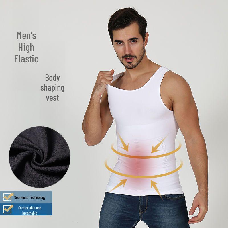 Men’s Slimming and Chest Shaping Seamless Vest - European and American Style