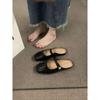 Silver Flat-bottomed Bag Head Half Slippers Outer Wear 2025 Summer New Mother Mary Jane Muller Women Sandals Single Shoes