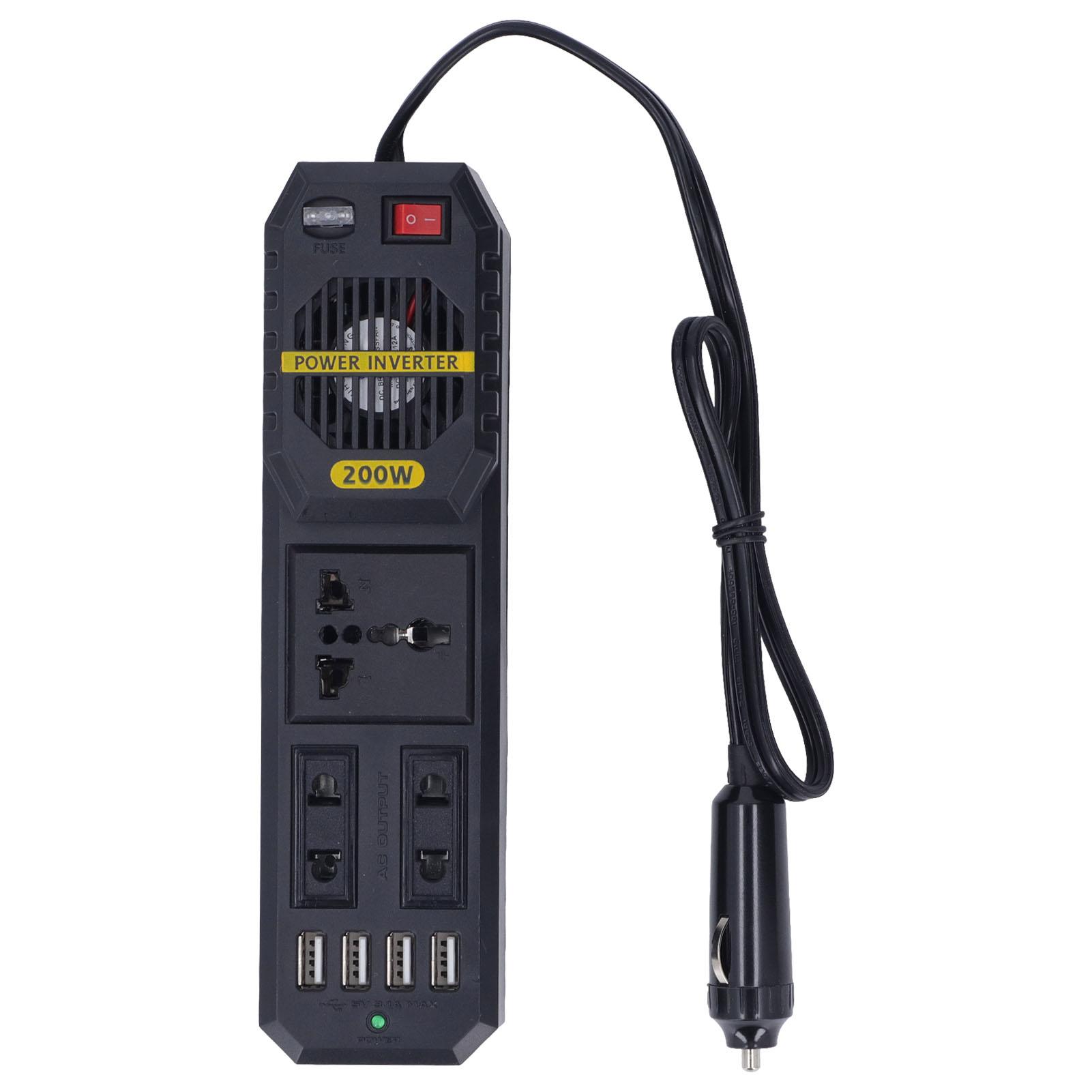 

Автомобильный инвертор 200 Вт 12 В в 220 В ШИМ модифицированный синусоидальный адаптер-преобразователь с портами USB 4,1 А