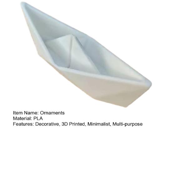 3D tištěná ozdoba papírové lodičky origami, Mini stolní dekorace, Hladký povrch Minimalistická figurka lodičky, Minimalistický námořní styl Model lodičky pro