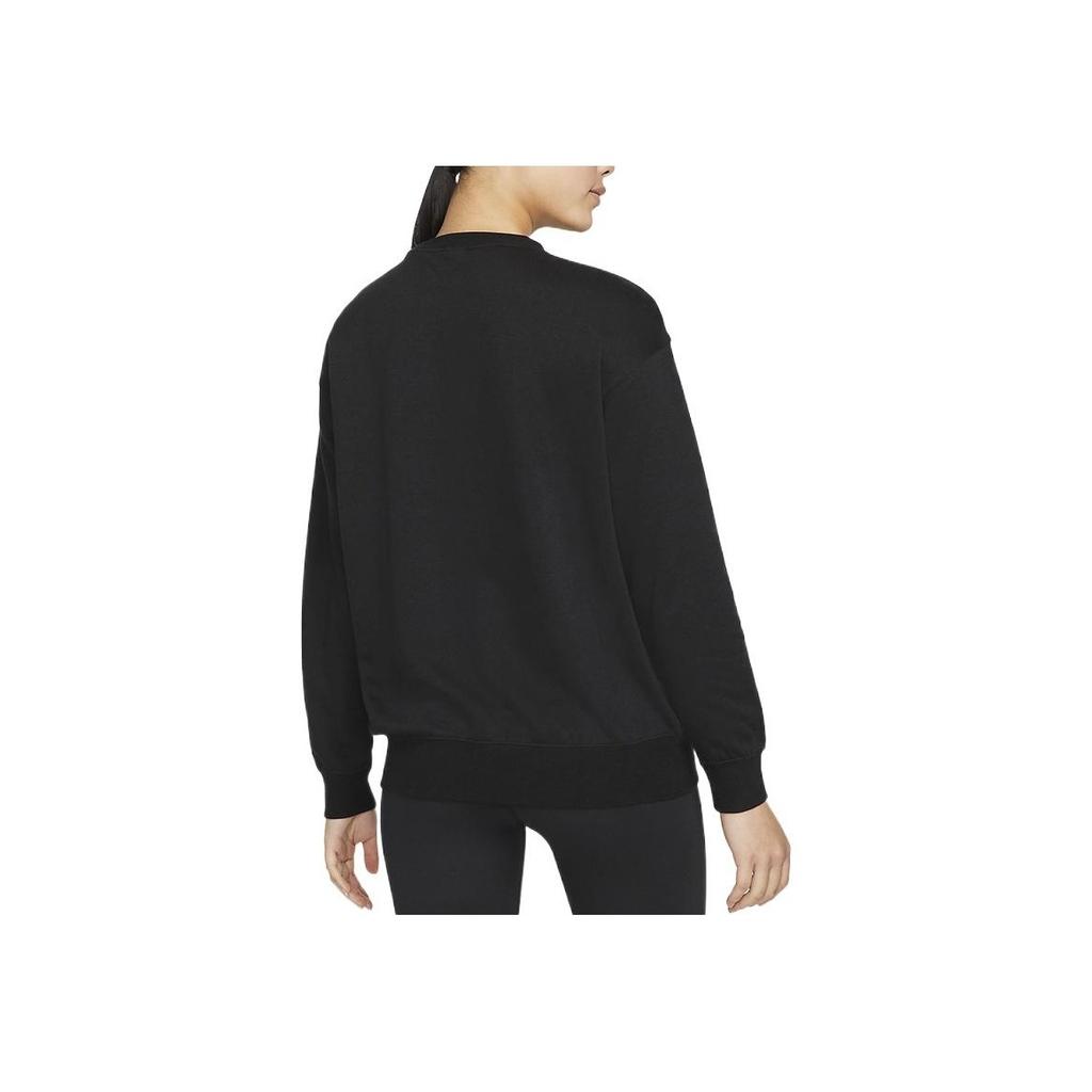 Nike Floral Logo Print Fleece-Lined Pullover Sweatshirt Women Tops Black DM6310-010