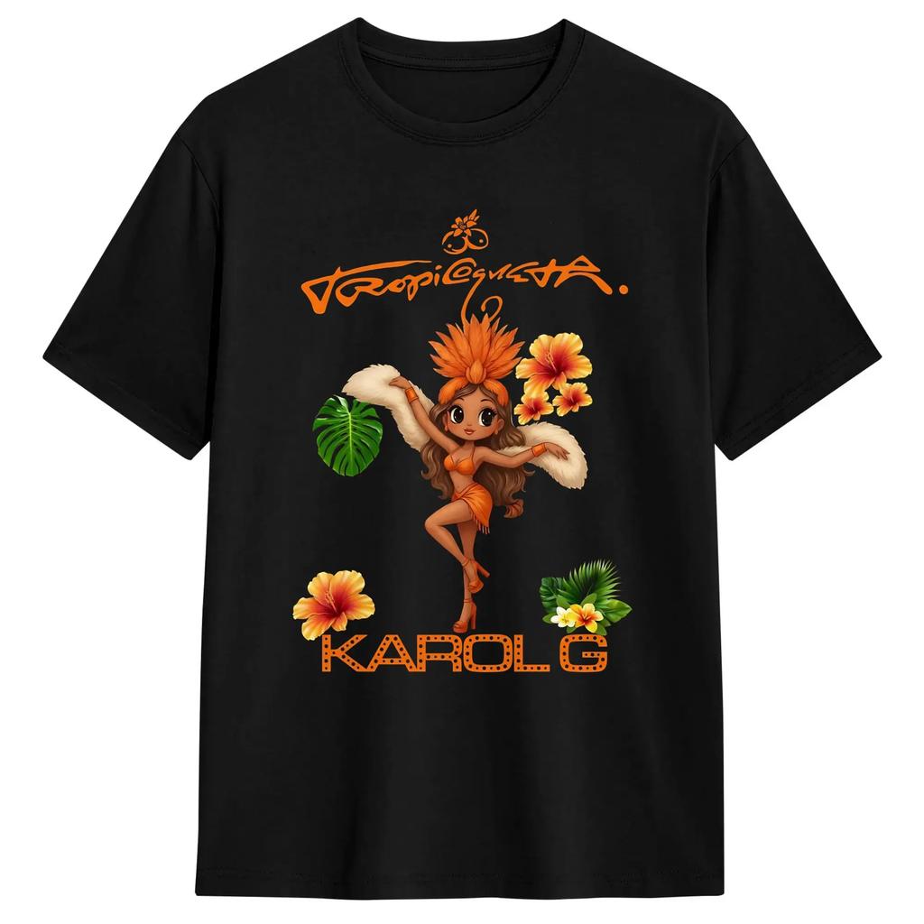 Singer K-Karol-G KG T Shirt Beach Hipster T-Shirts Men Crew Neck Plus Size Tees Short Sleeve Y2K Fun Tshirt