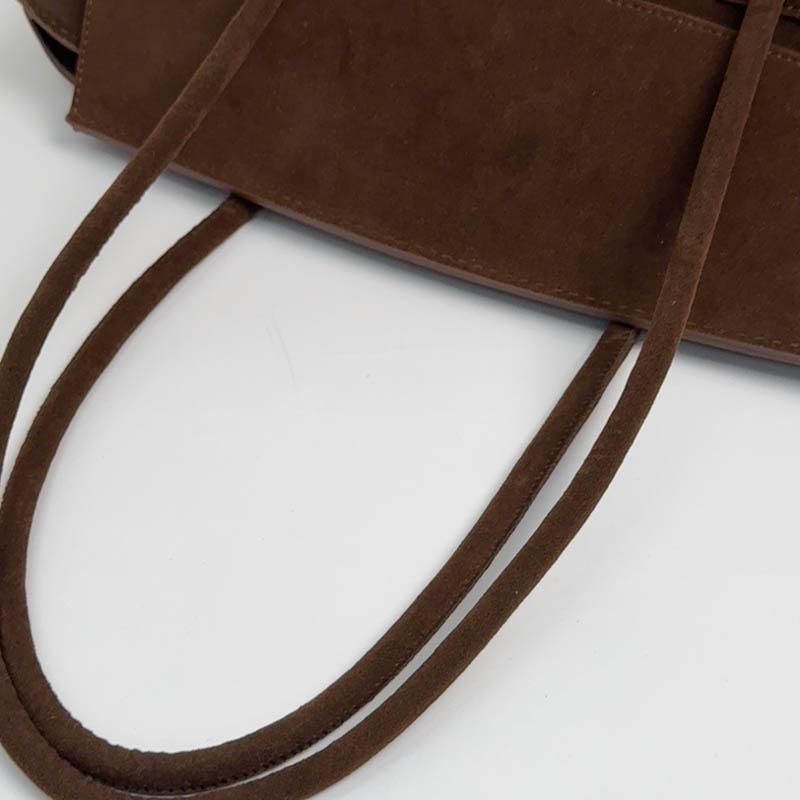 Elegant Suede Tote Bag for Women – Classic Top Handle Handbag with Structured Design and Minimalist Style
