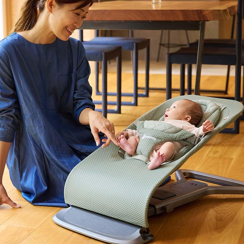 Ergobaby Evolve Sage FTEGEVLBNCSGGRNMSH Bouncer, Mesh, Green, Cuddle-like Comfort, Washable, Reclining,