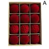 Velvet Christmas Balls Green 12pcs Flocked Christmas Tree Ornaments Assortment for Xmas Tree Holiday Decor