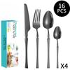 Acciaio inossidabile Ins stile francese piccolo vita luce lusso retrò stile spork per cibo in stile occidentale set da 16 pezzi