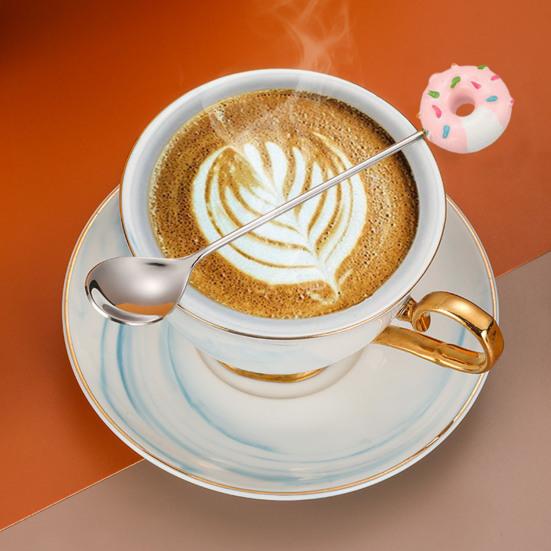Long Handle Stainless Steel Coffee Stirring Cartoon Dessert Spoons Creative Spoon Rust-Proof Teaspoons