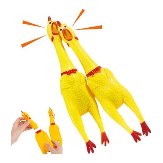 Loud Roaring Chicken Funny Screaming Chicken Set of 2 Screaming Chicken Mini Emitting Pushing Scream Funny Sharp Chicken Roaring Toy Screaming