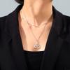 Lemegeton Wikinger Triquetra Keltisches Knotenmuster Symbol Halskette für Damen Schlüsselbein Kette Amulett Doppellagig Choker Anhänger Schmuck Geschenk