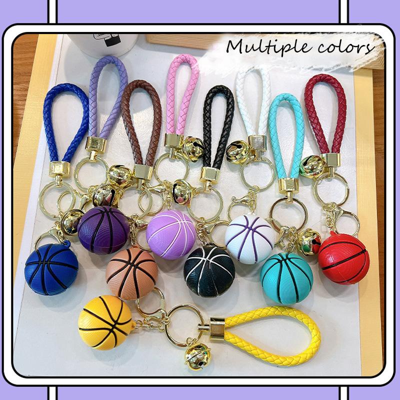 1/2Pcs Keyring Holder Creative Colorful Key Accessories Basketball Keychain 9 Colors Car Key Chain Plastic Ball Bag Pendant