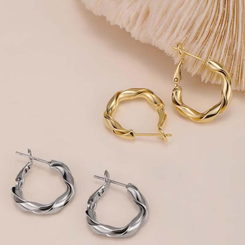 Female Fried Dough Twists Circle Earrings