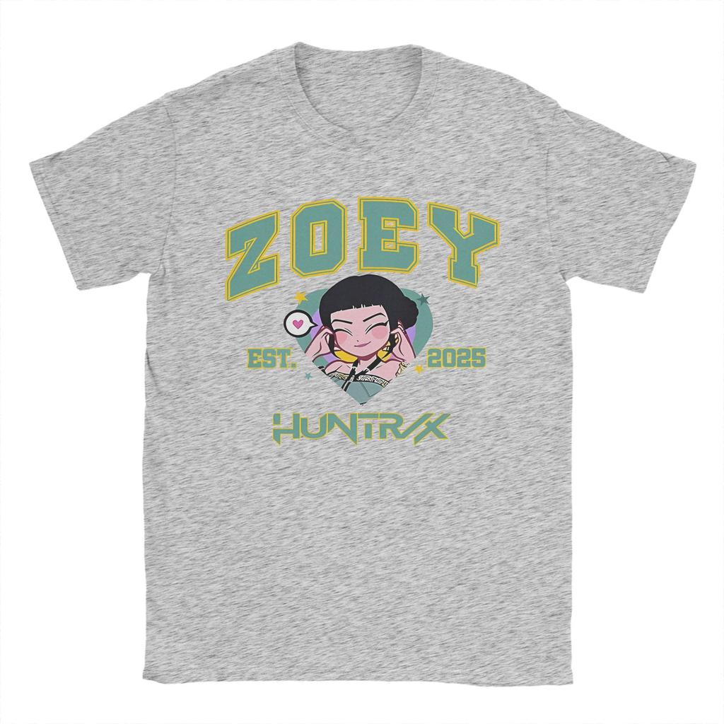 KPop Demon Hunters Huntrix Zoey Men T Shirt  Vintage Tee Shirt Short Sleeve Crewneck T-Shirts Pure Cotton Graphic Tops