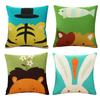 45x45cm Cartoon Animal Printed Cushion Cover Home Living Room Sofa Pillow Case Children Bedroom Decoration