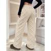 Men Women Winter Fleece Lined Diamond Straight Leg Pants