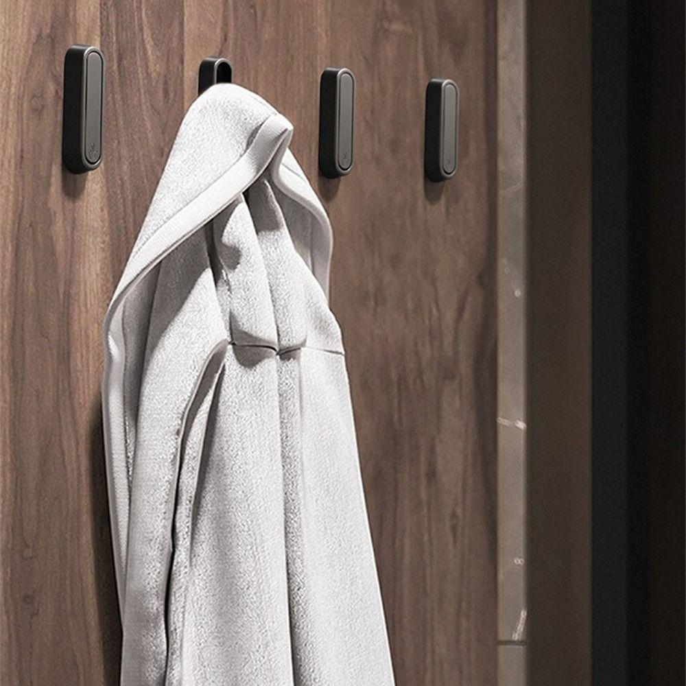 Simple Zinc Alloy Folding Wall Hook Rustproof Heavy Duty Hidden Robe Hook Wall Hanging Matte Black Towel Hanger Home