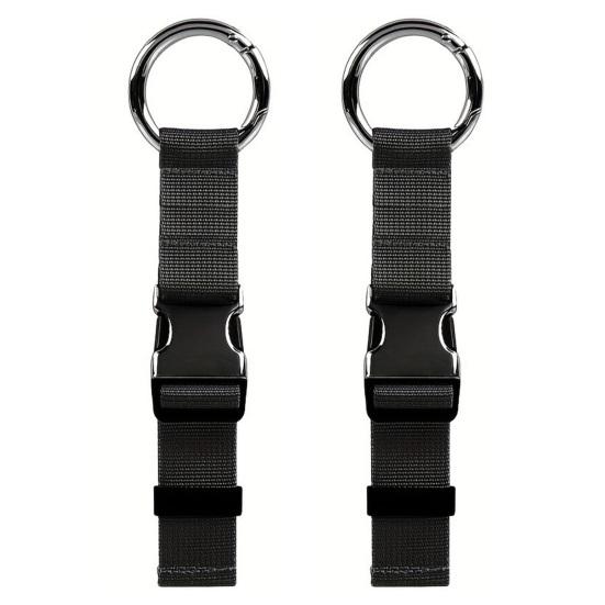 Adjustable Luggage Strap with Hooks & Buckle, Travel Carry Strap for Suitcase