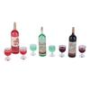 Miniature Dollhouse Wine Bottle Set Dollhouse Decoration Pretend Play Funny Mini Toy Set for Party