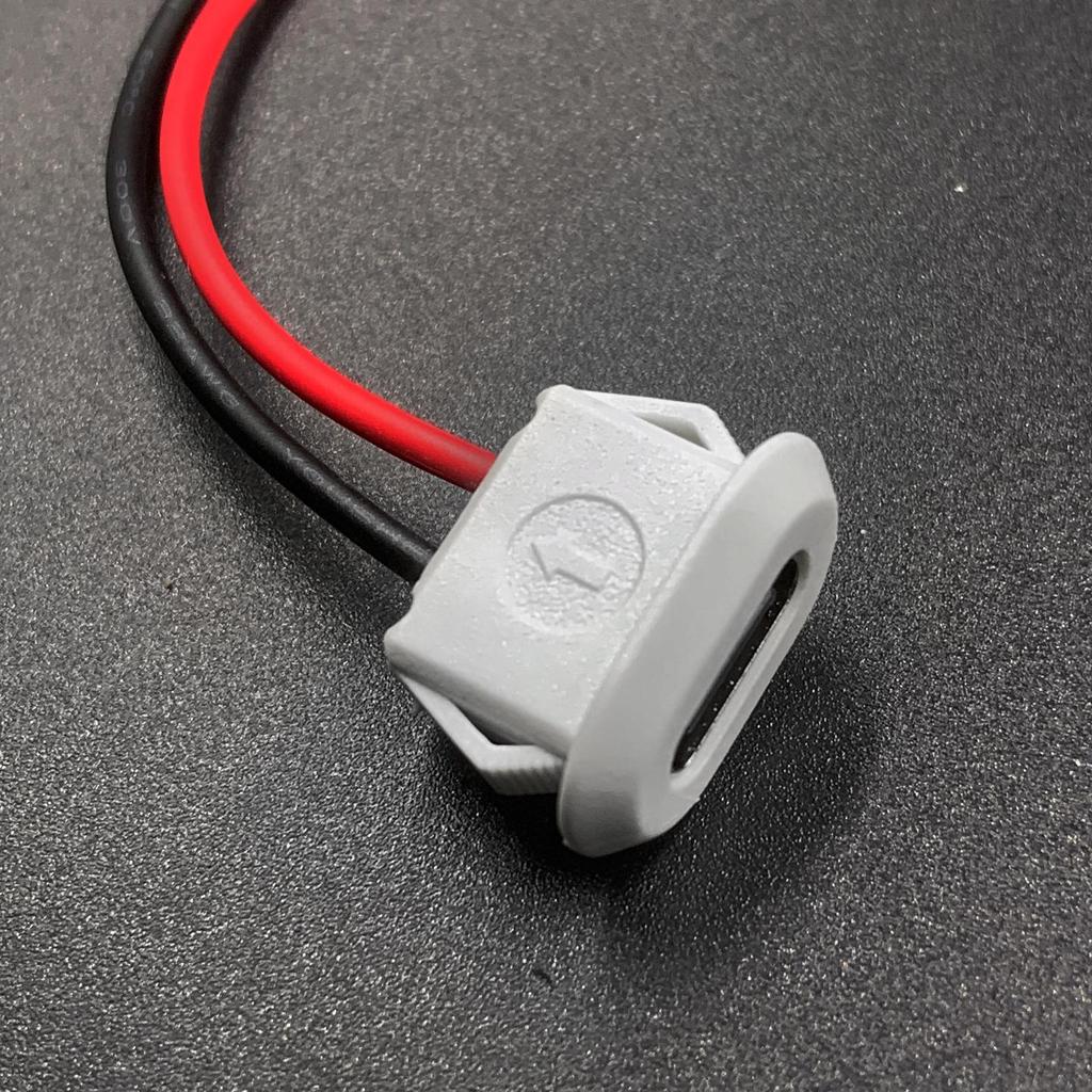 Type-C Female Socket with Cable, 3A Current, DIY Repair Desk Lamp Toy Charging Port, Waterproof USB Socket.