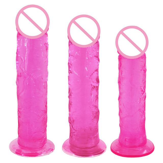 Soft Large Phallus Jelly Penis Long Dick Realistic Dildo Suction Cup Dildo Lesbian Sex Toy for Women
