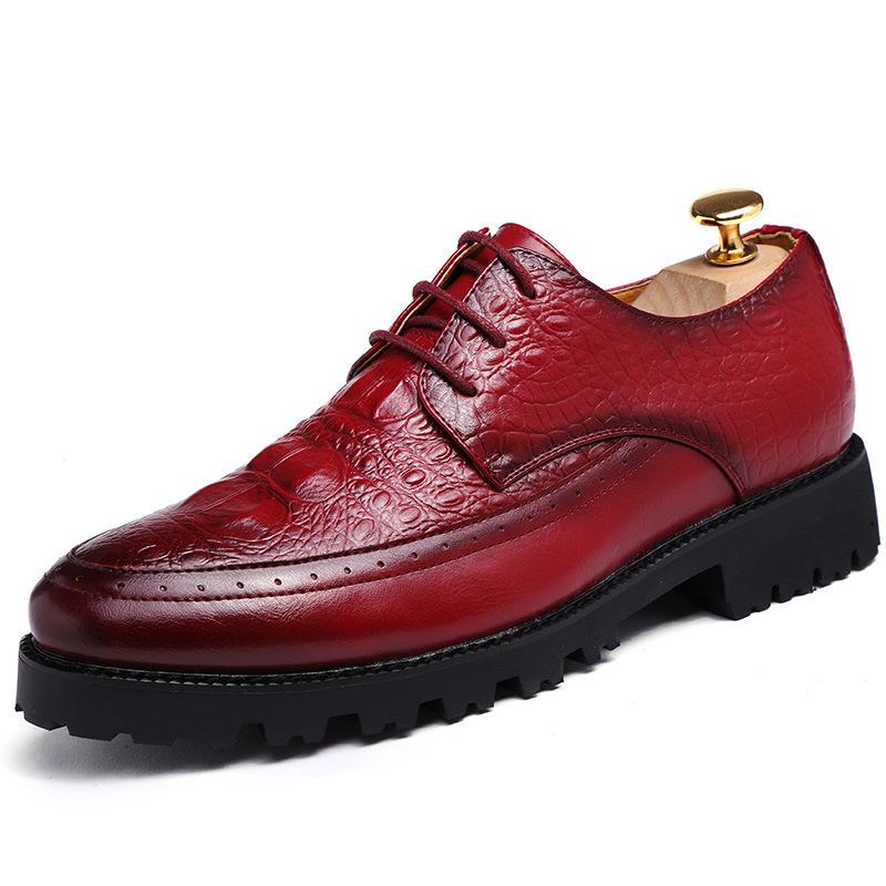 

Small Size British Pointed Leather Shoes Spring and Autumn Hairstylist Casual Shoes 43 бордовий