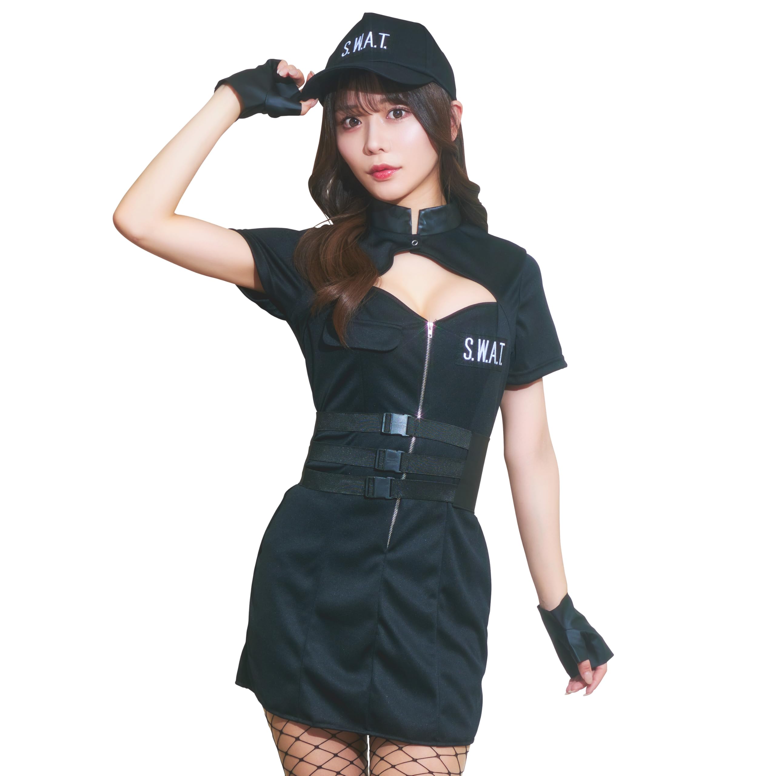 

Clearstone GLOWHOLIC Косплей Хеллоуїн Zip Up Swat чорний жіночий чорний