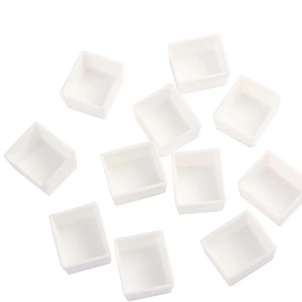 White 6/12/24/48pcs Half Pans Plastic Artists Watercolor Paint Grid Art Supplies Paint Palette Painting Supplies