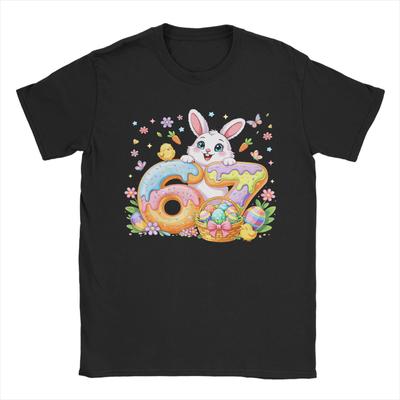 Happy Easter Day Funny  Bunny TShirt for Unisex  Funny Pure Cotton Tees Crewneck Short Sleeve T Shirt Big Size Clothing