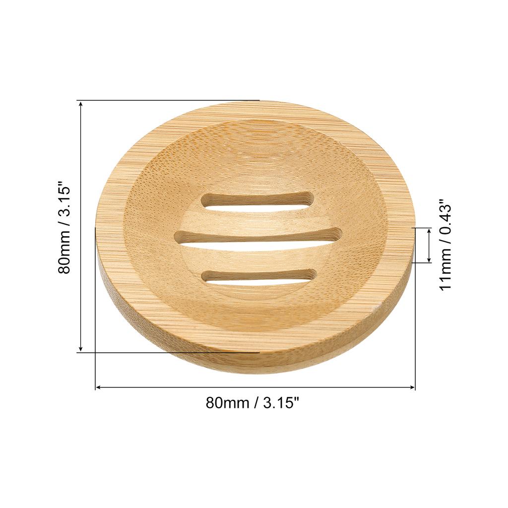 2/4pcs Wooden Soap Dish Natural Bamboo Soap Saver Tray Self Draining Soap Holder for Bathroom Bathtub Kitchen Sink