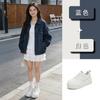 Schaumstoffsohle Leder kleine weiße Schuhe Damen dicke Sohle höhenverstellend Damenschuhe lässig vielseitig Sportschuh Board Schuhe Damen erste Schicht Rindsleder