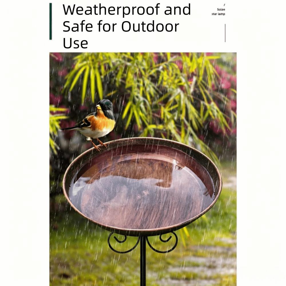Rustproof Bird Bath Feeder Bowl Iron Bird Water Bowl Bird Feeder  Patio Decor