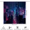 Neon Cityscape Shower Curtain Modern Abstract Wall Art Vaporwave Aesthetic Home Decor Urban Nightscape Backdrop Photography