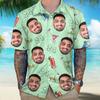 Men's Personalized 2026 Summer Hawaiian Shirt With Custom Birthday Photo, 3D Printed Tropical Plants Button Down Short Sleeve