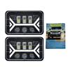 2PCS 5 Inch LED Headlights, 4x6   Rectangular LED Headlights with High Low Beam DRL Turn Signal for Cars, Trucks, Off