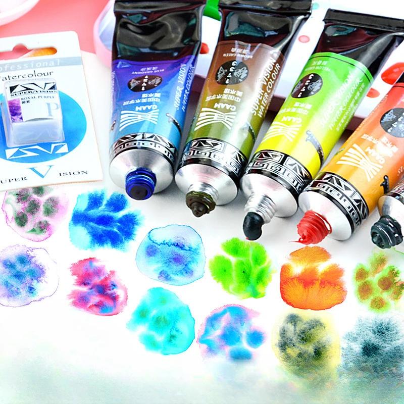 15ml Super Vision Layered Color Solid Watercolor Paint Art Tools Students Watercolor Illustration Visual Special Color Pigment