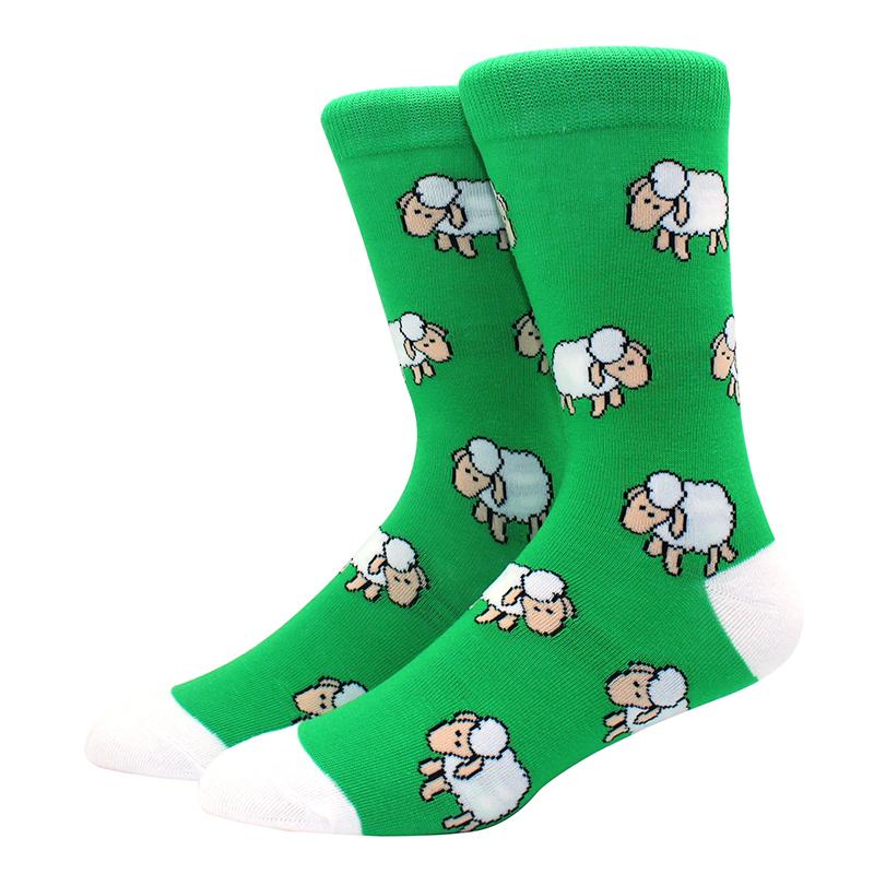 High Quality Combed Cotton Socks food Pattern Long Tube Funny Happy Men Socks Novelty Skateboard Crew Casual Crazy Socks