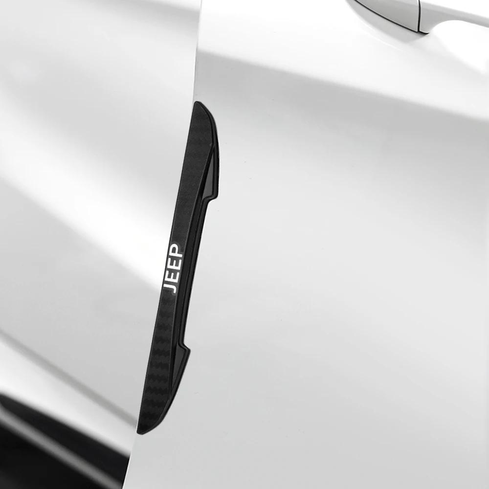 For Jeep 4PCS Car Door Anti-collision Sticker Rearview Mirror Bumper Strip For Jeep Renegade Patriot Wrangler Cherokee Compas