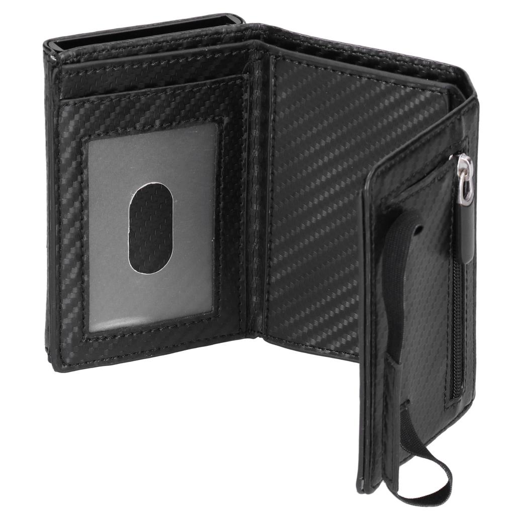 Card Holder PU Leather Carbon Fiber Style RFID Business Card Storage Case for Men Women