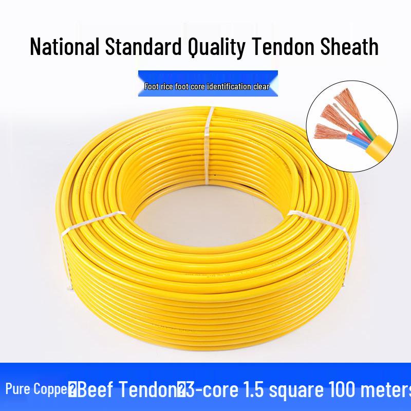 Waterproof Pure Copper 2-Core Soft Sheathed Wire, 1.5/2.5/4 Sq mm, Household & Outdoor Power Cable