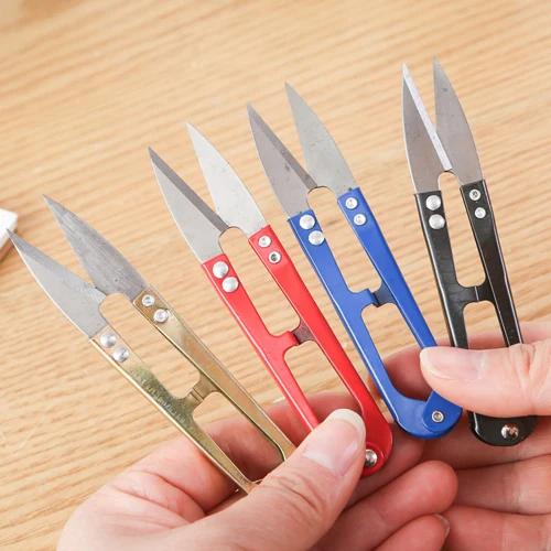 

2 шт. U-образные новые портативные мини-ножницы из нержавеющей стали для стежка, кусачки для обрезки лески, необходимые аксессуары для рукоделия