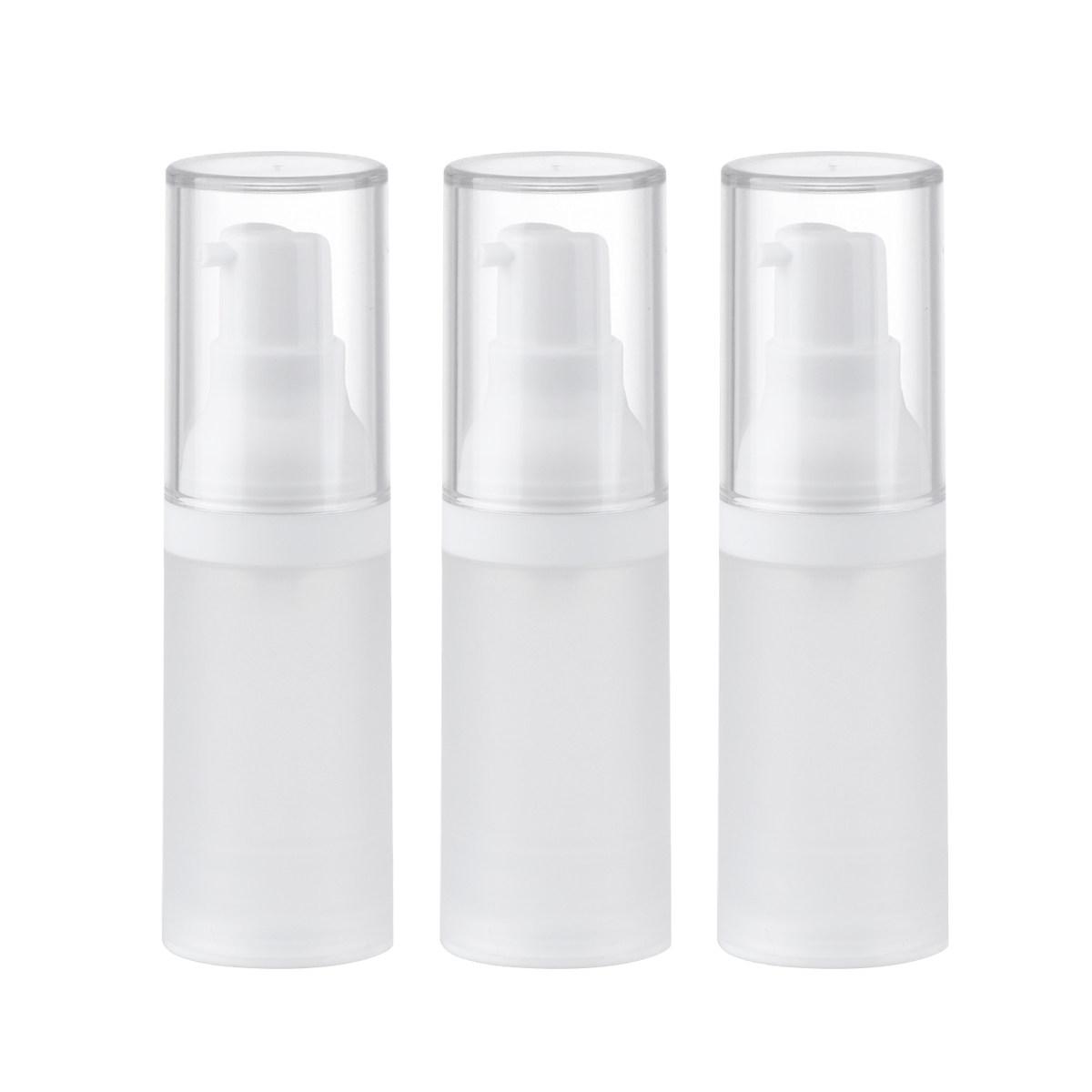 3Pcs Dispenser Containers Frosted Vacuum Pump Bottles Travel Empty Lotion Storage Bottles for Emulsion Shampoo Makeup 3X10CM