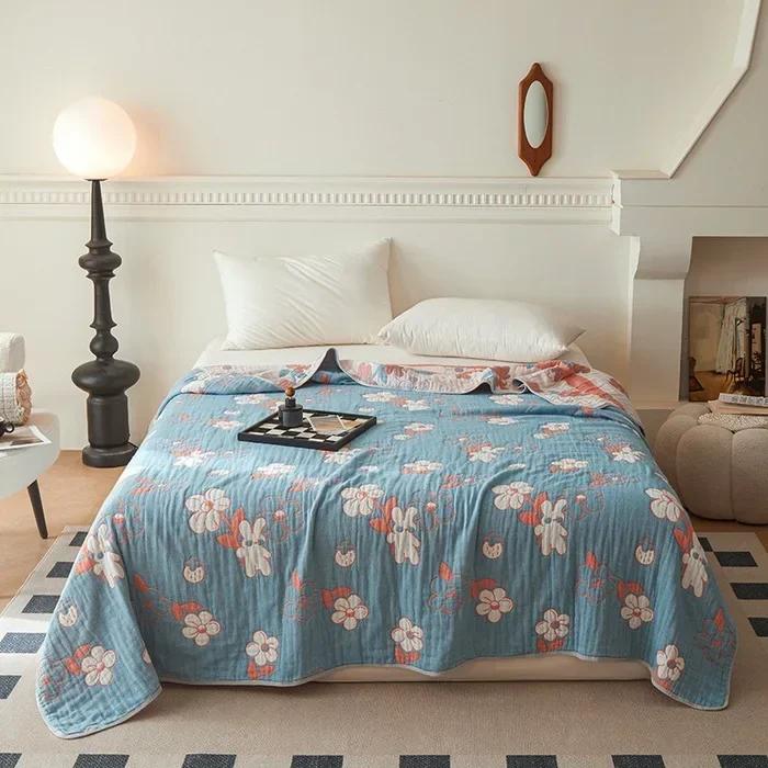 New Class A Cotton Is Not Easy To Shrink 6 Layers Gauze Blanket Towel Blanket Summer Blanket