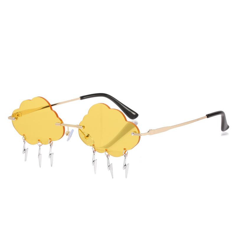 

Солнцезащитные очки Облака Двухцветные Облака Форма Молнии Необычные Очки Без оправы Декоративные Вечерние Солнцезащитные очки Spot