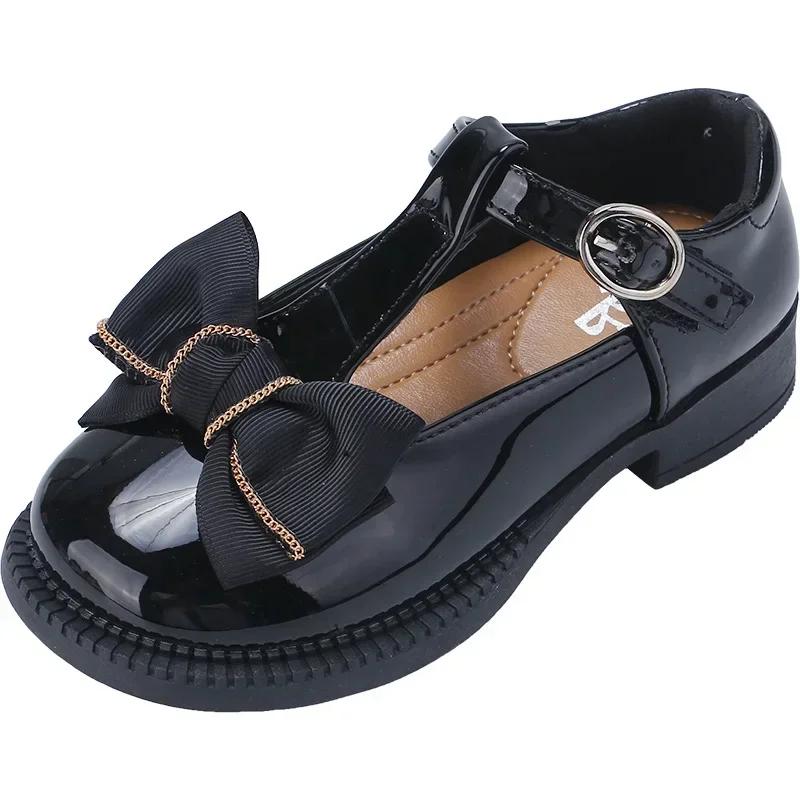 Zapatos Niña Girl Leather Shoes Autumn Dance Performance Shoe Low Heel Shoe Bow Princess Shoes Kid Shoes Girl Shoe Mary Jane